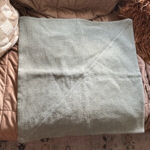West Elm 24x24 Diagonal Colorblock Woven Pillow Cover Sage Green